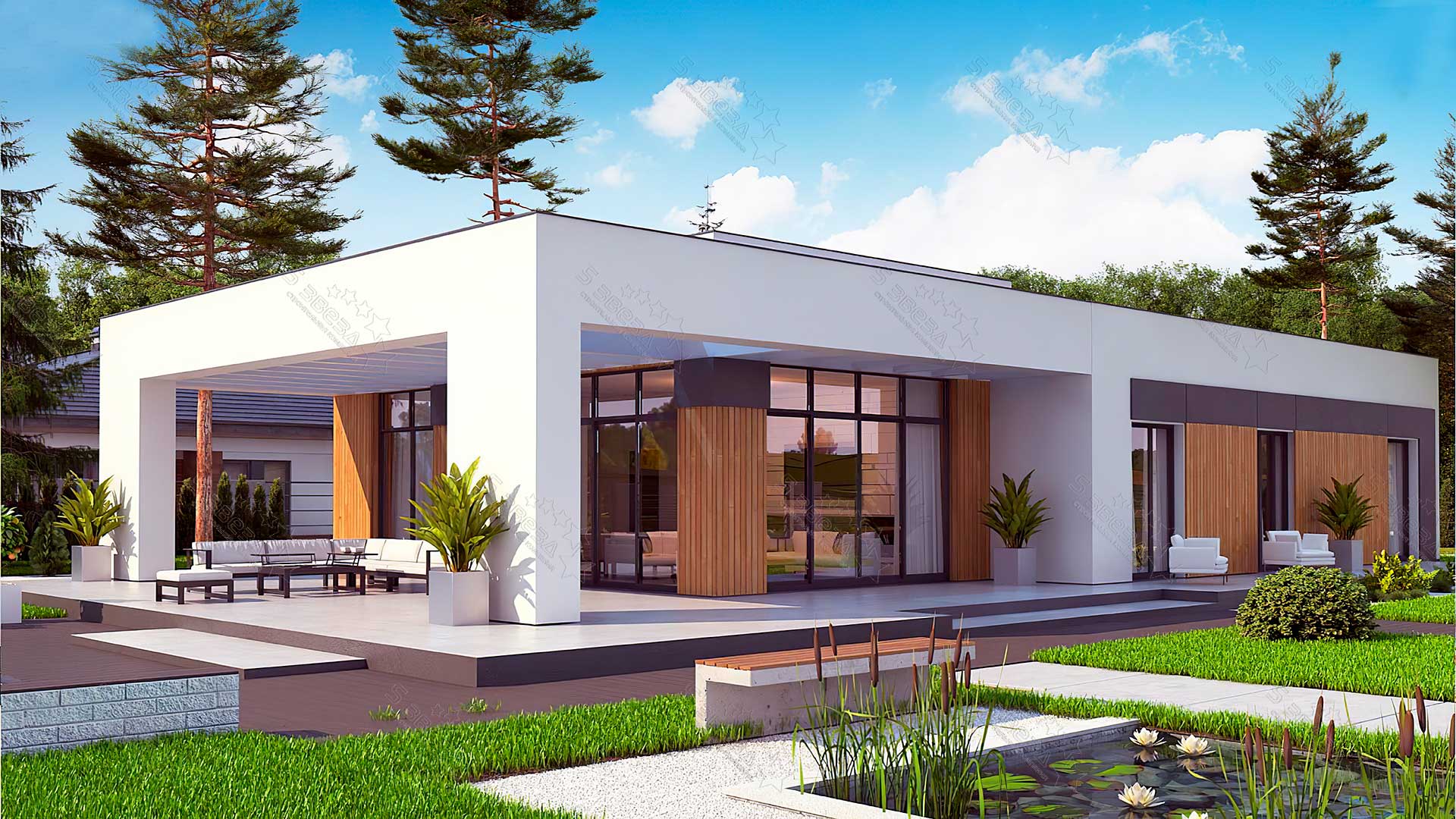 проект дизайн дома с плоской крышей